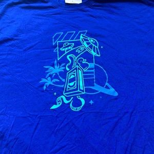 Quackity (mcyt) neon blue duck tee
